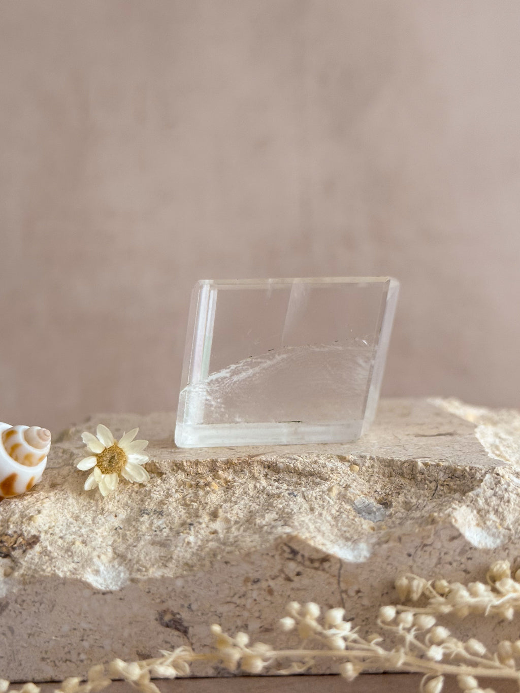 Polished Optical Calcite with Rainbows | India