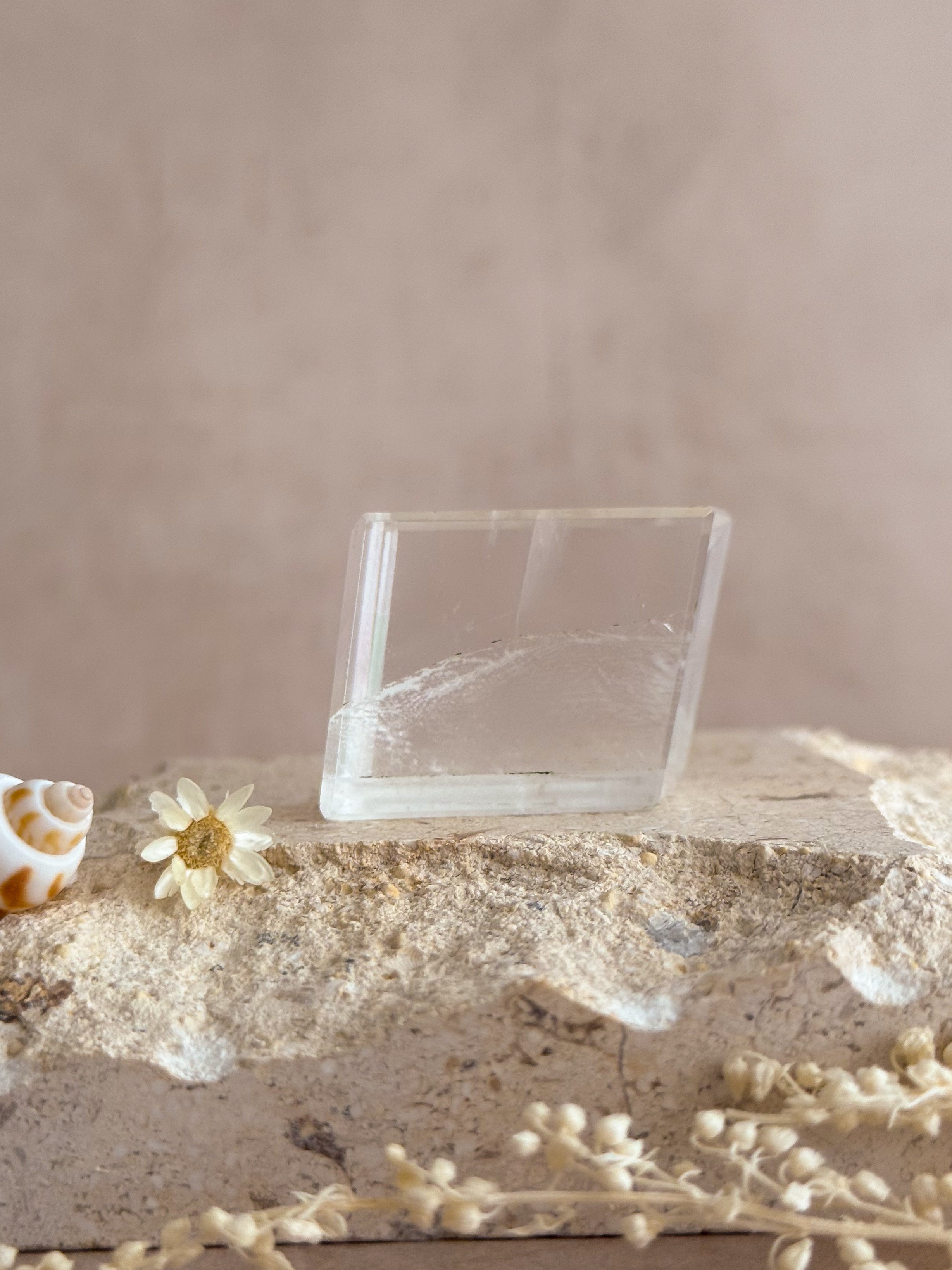 Polished Optical Calcite with Rainbows | India