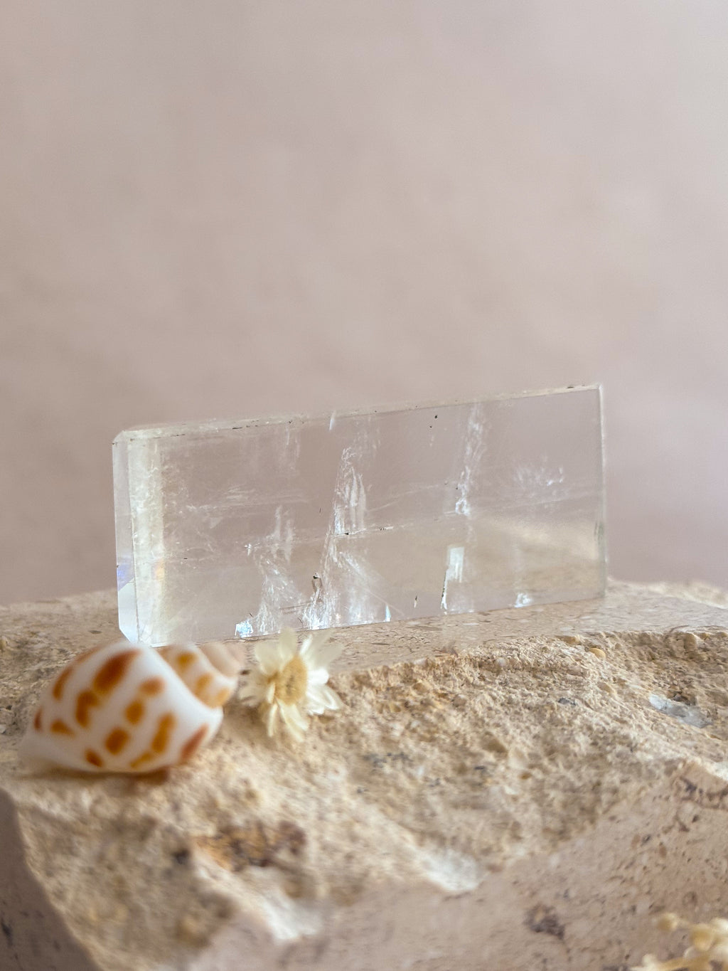 Polished Optical Calcite with Rainbows A | India
