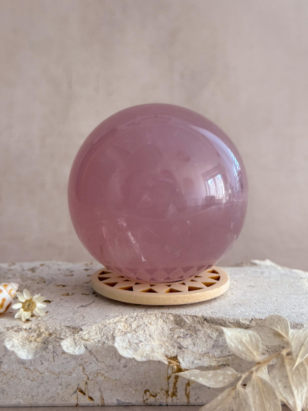 Lavendar Star Rose Quartz Sphere | Madagascar