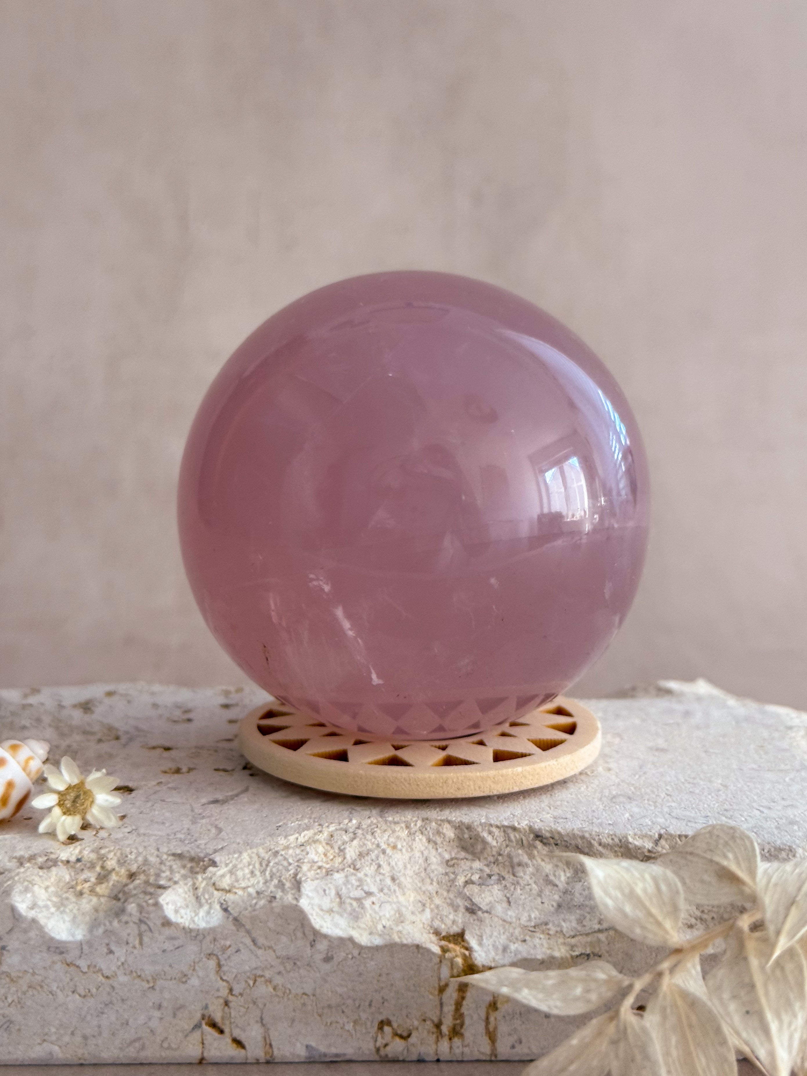 Lavendar Star Rose Quartz Sphere | Madagascar