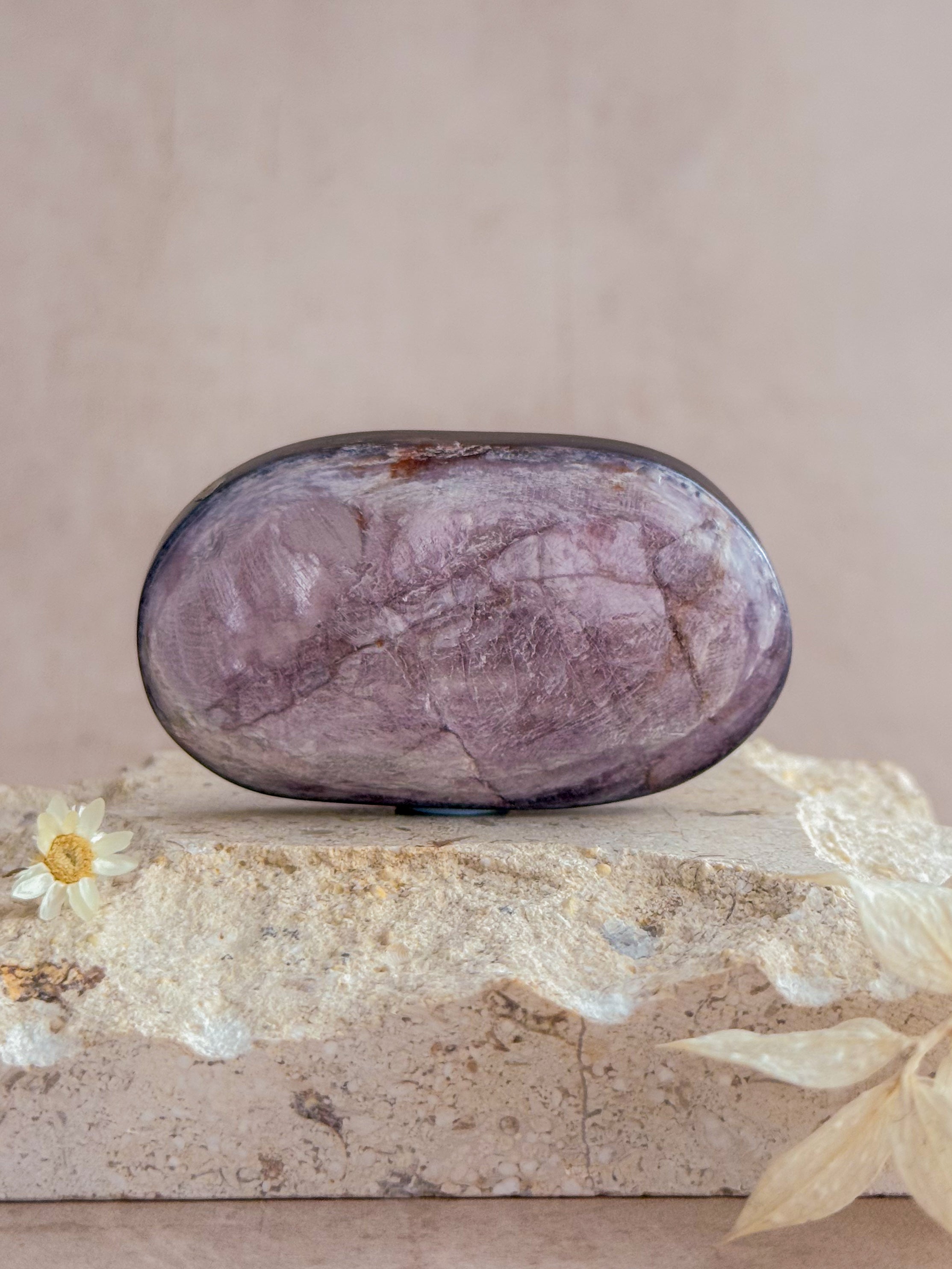 Gem Lepidolite Palmstone A | Brazil