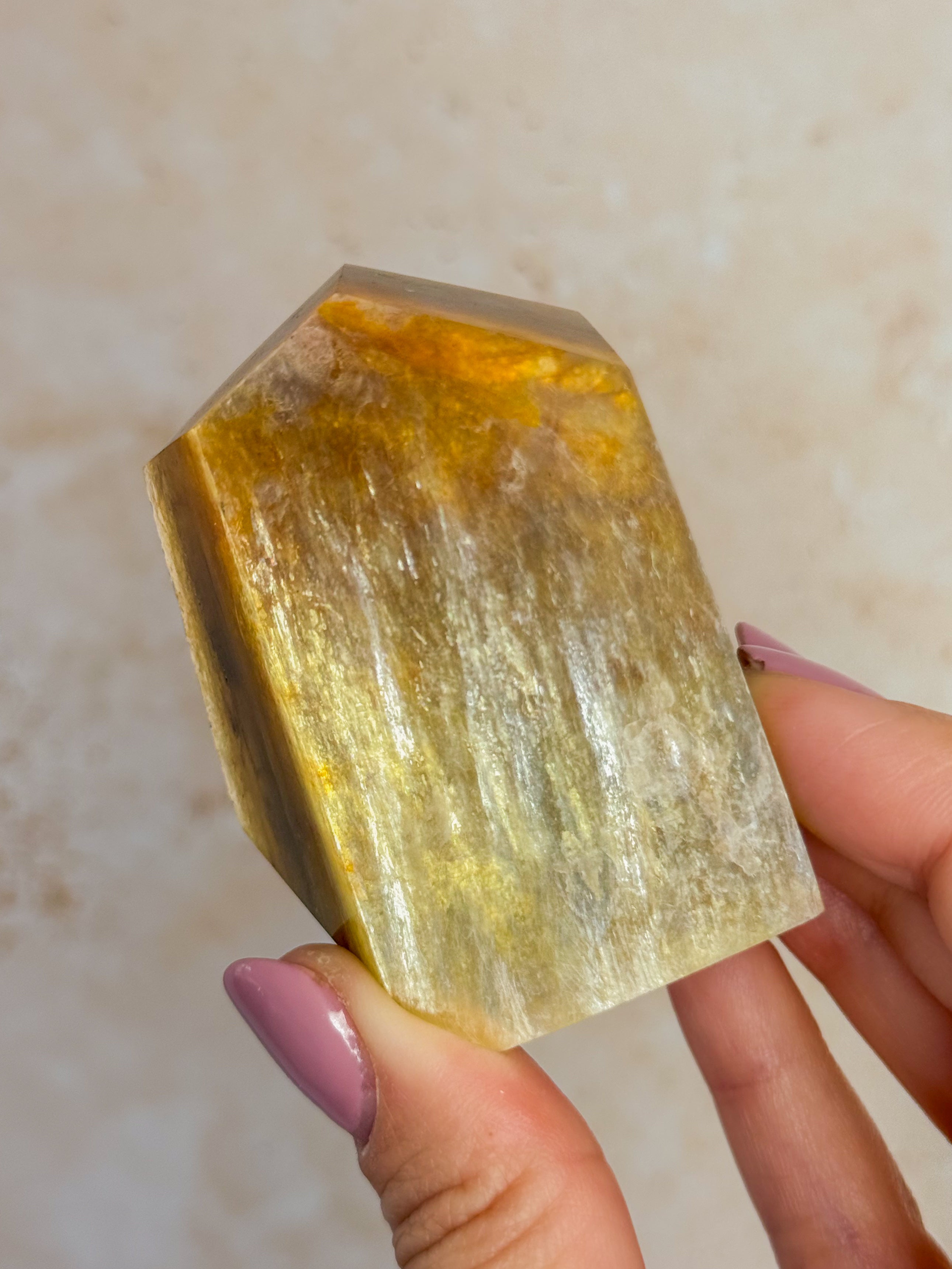 Golden Mica Faceted Freeform B | Brazil