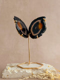 Agate Butterfly on Gold Stand | Brazil