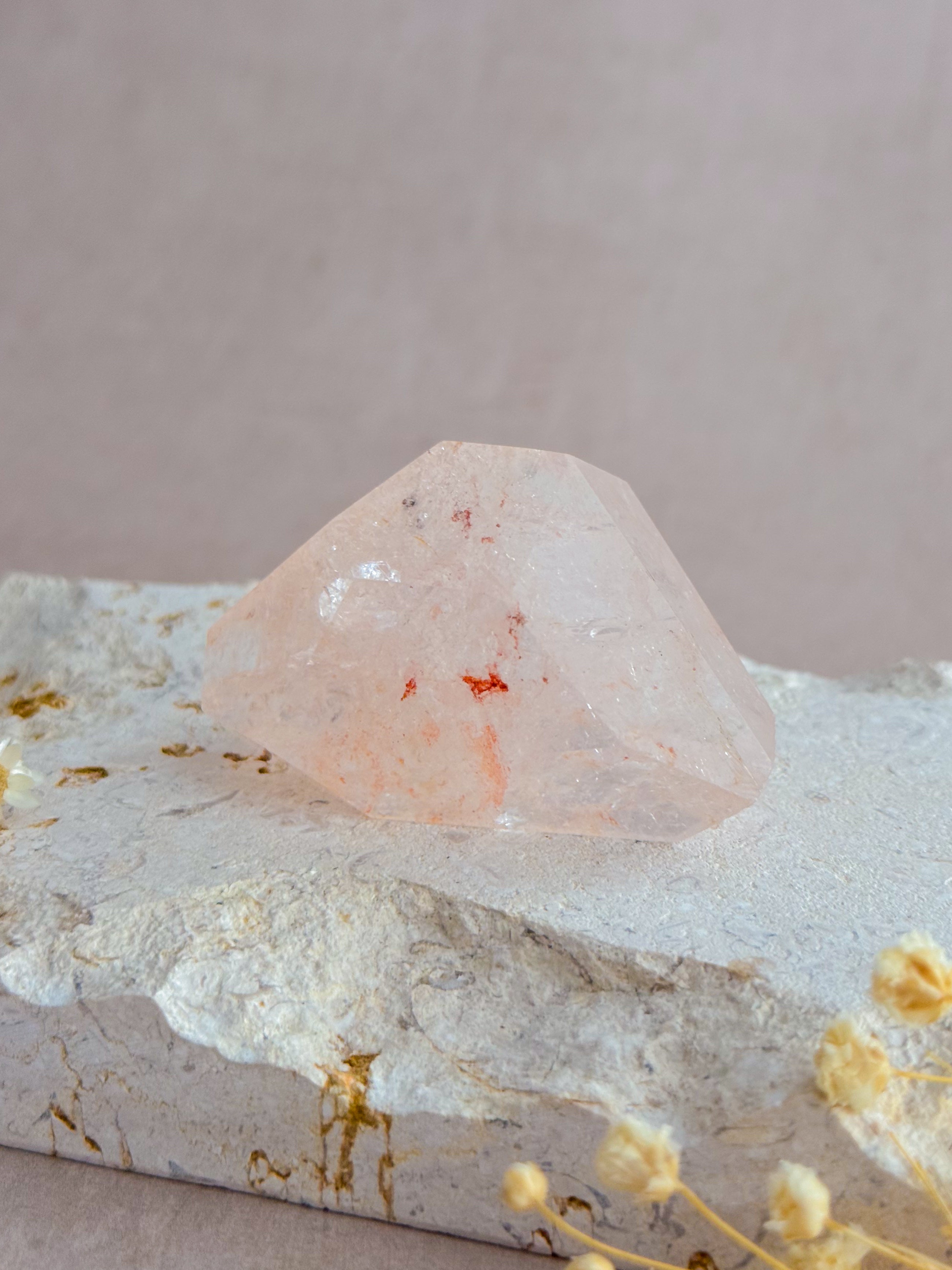 Pink Lemurian Quartz Faceted Freeform B | Brazil
