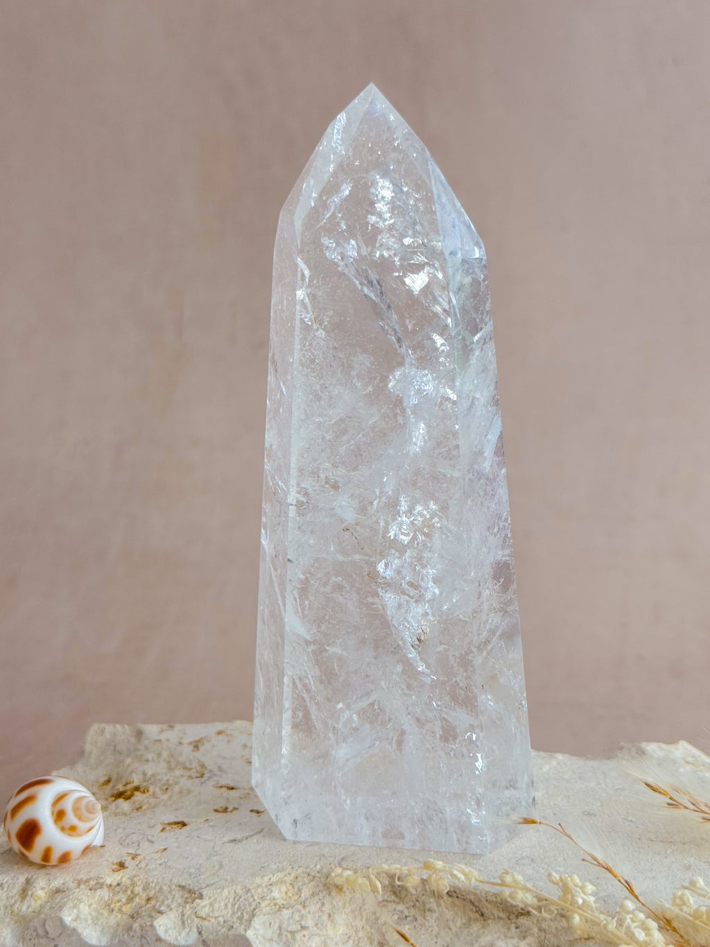 Polished Lemurian Tower with Rainbows | Brazil