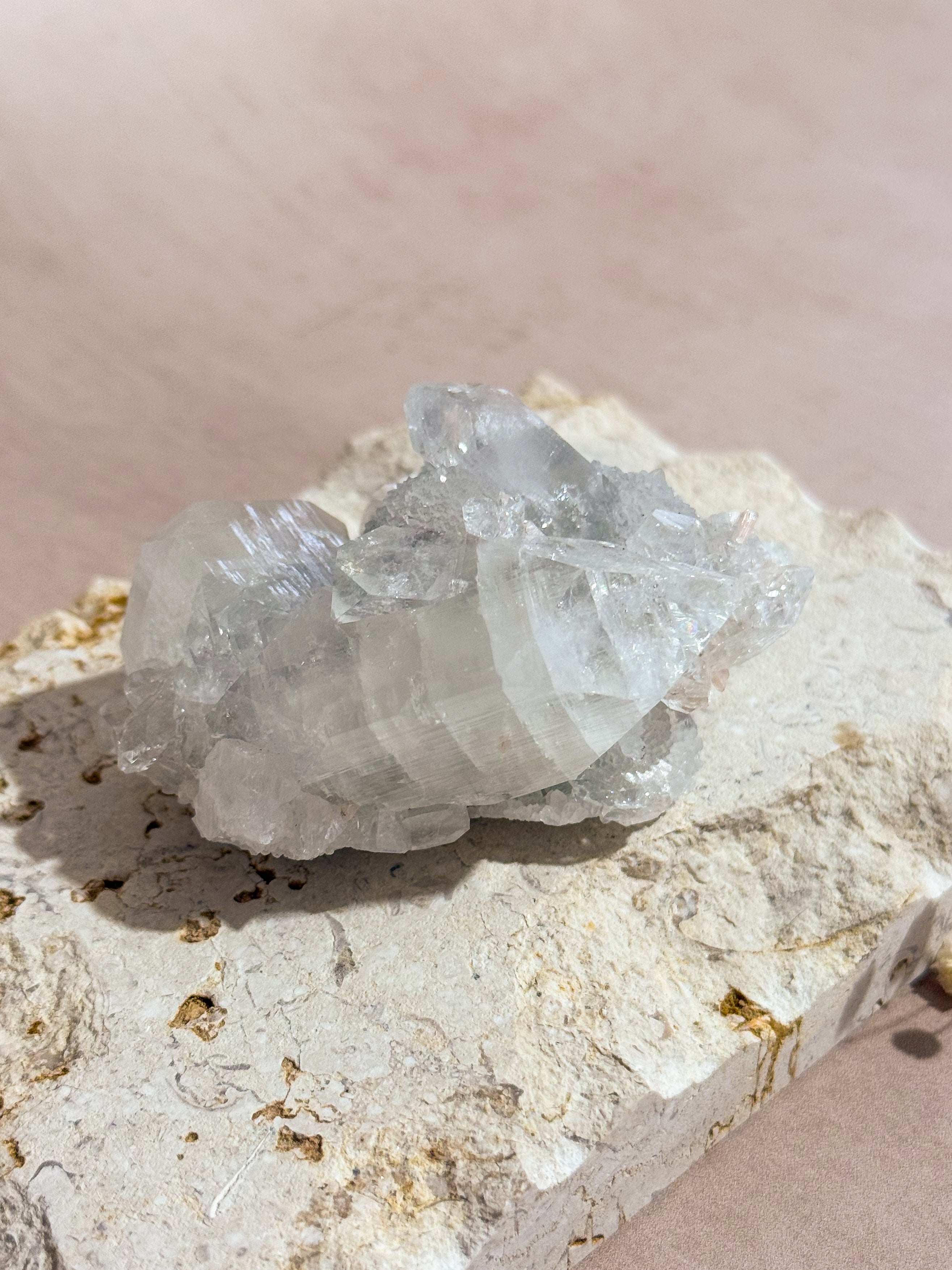 Diamond Apophyllite Cluster | India
