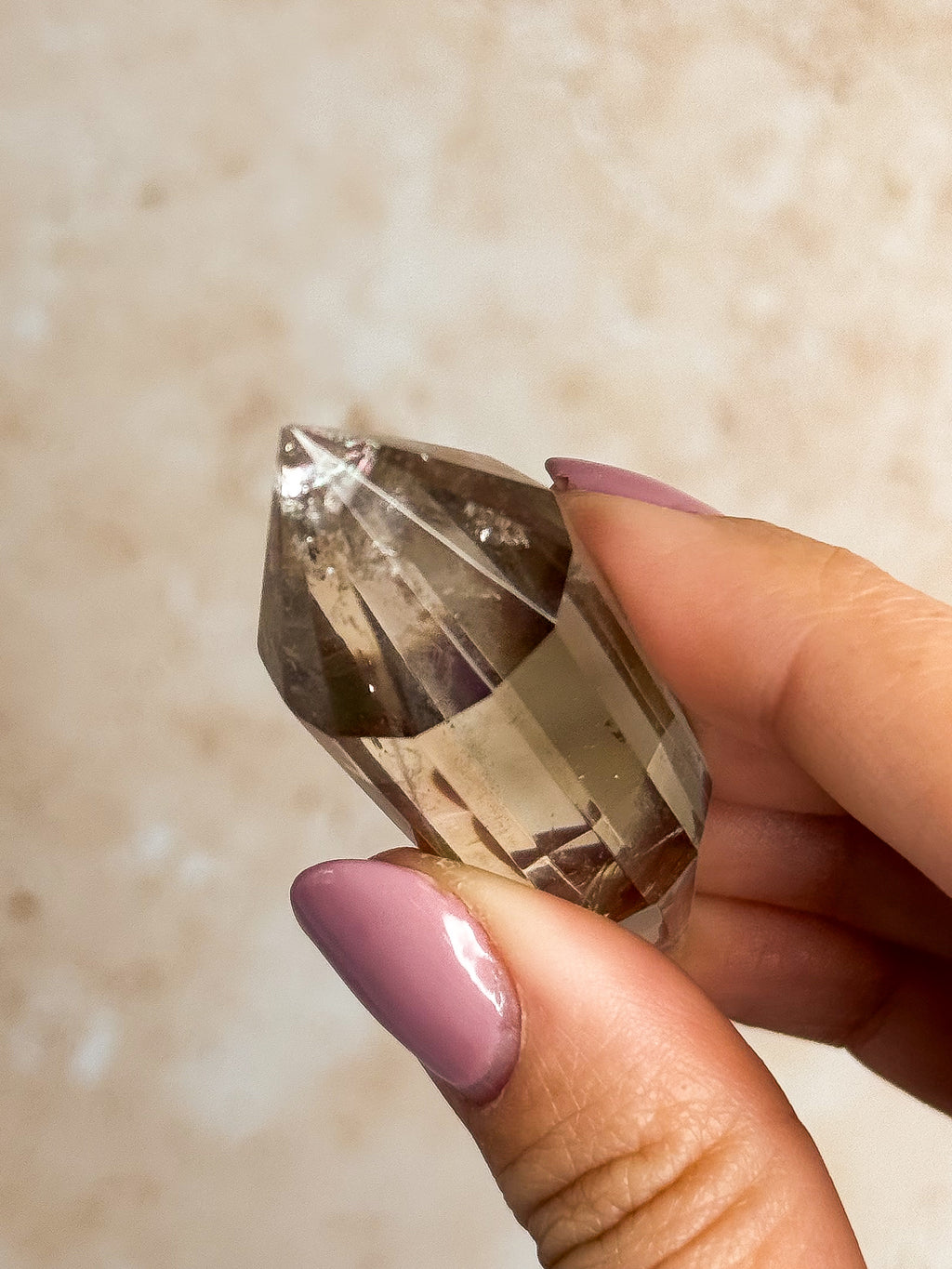 Smoky Lemurian Quartz Vogel With Rainbows B | Brazil