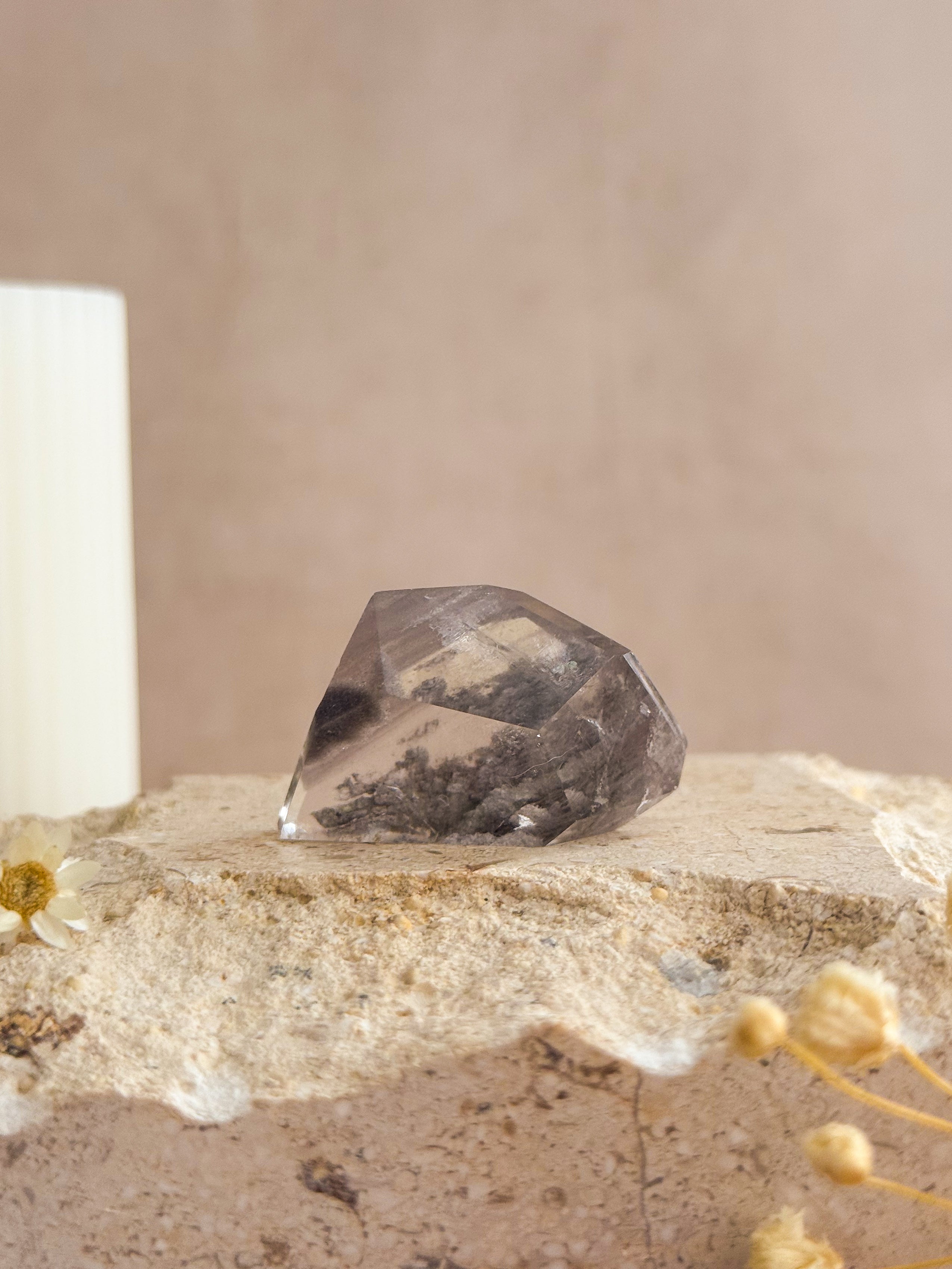 Grey Lithium Faceted Freeform | Brazil
