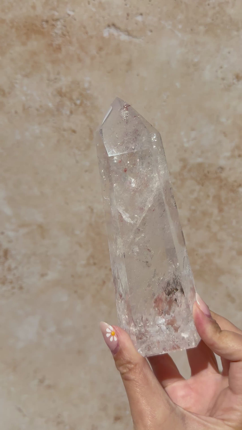 Polished Lemurian Tower with Rainbows | Brazil