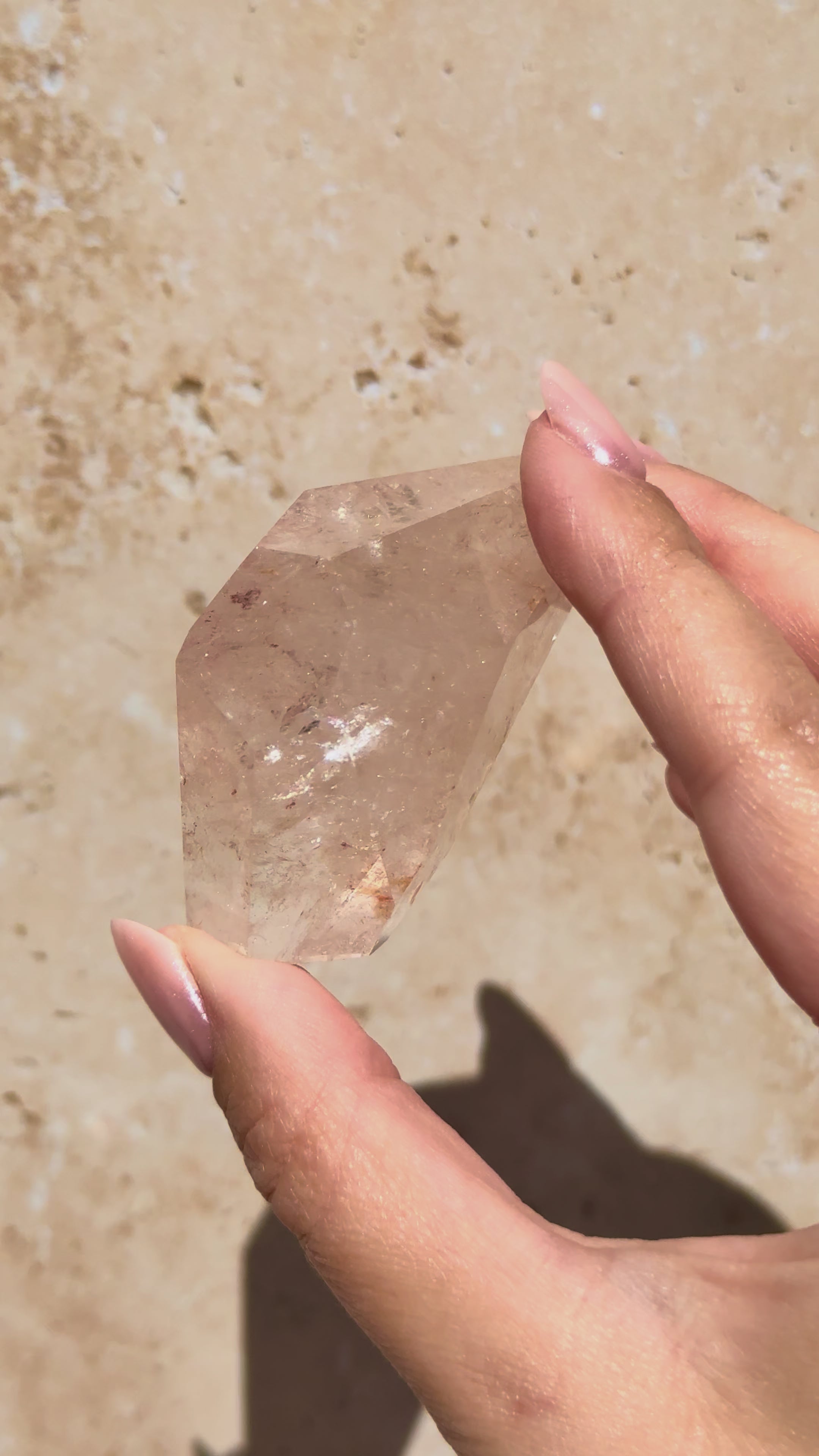 Pink Lemurian Quartz Faceted Freeform B | Brazil