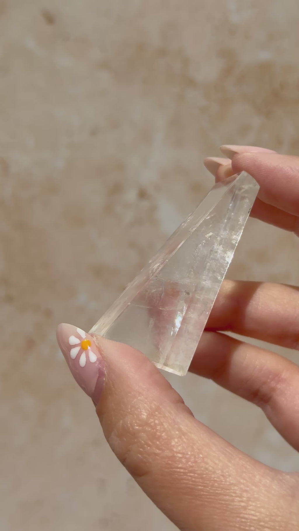 Polished Optical Calcite with Rainbows A | India