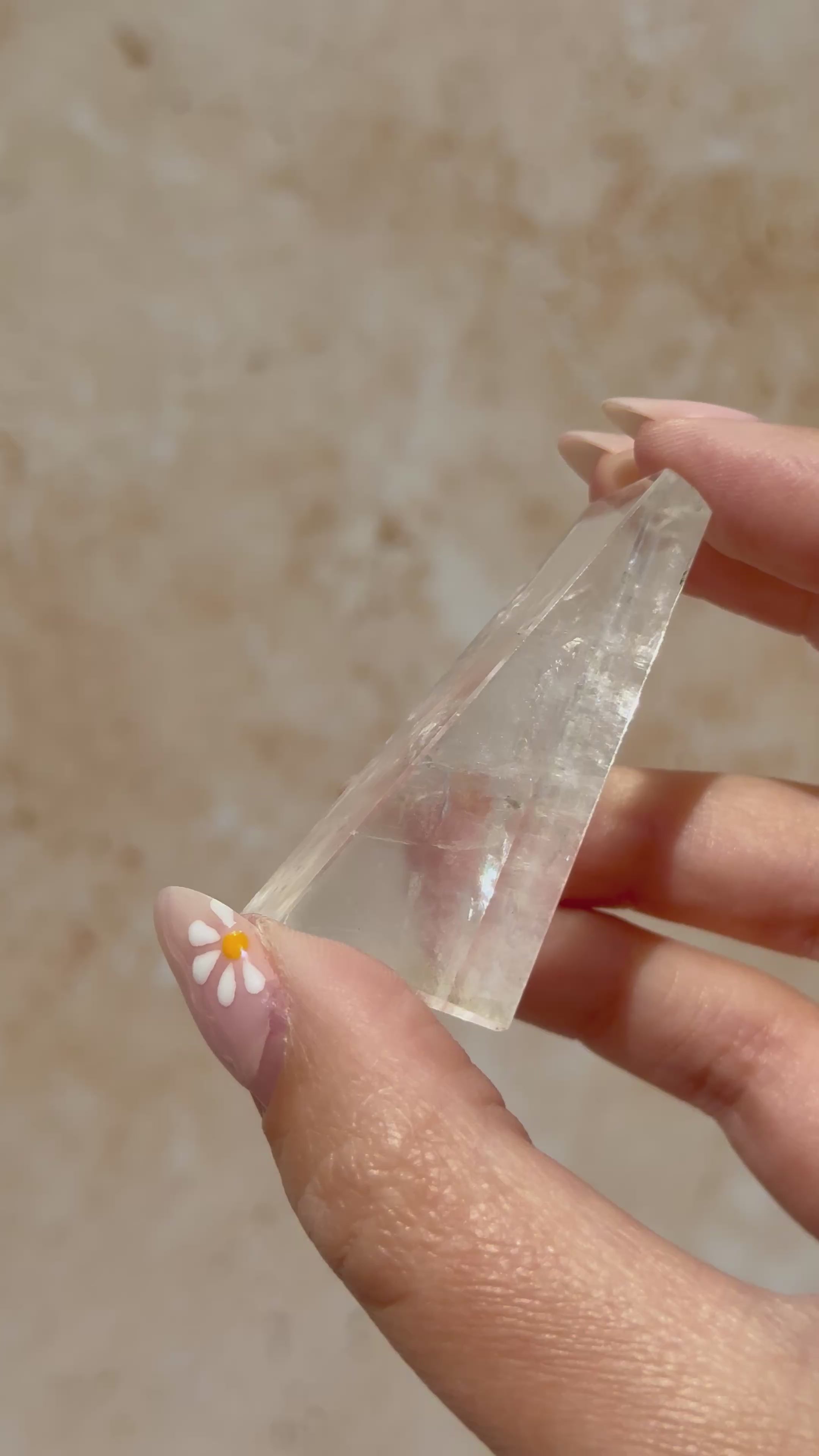 Polished Optical Calcite with Rainbows A | India