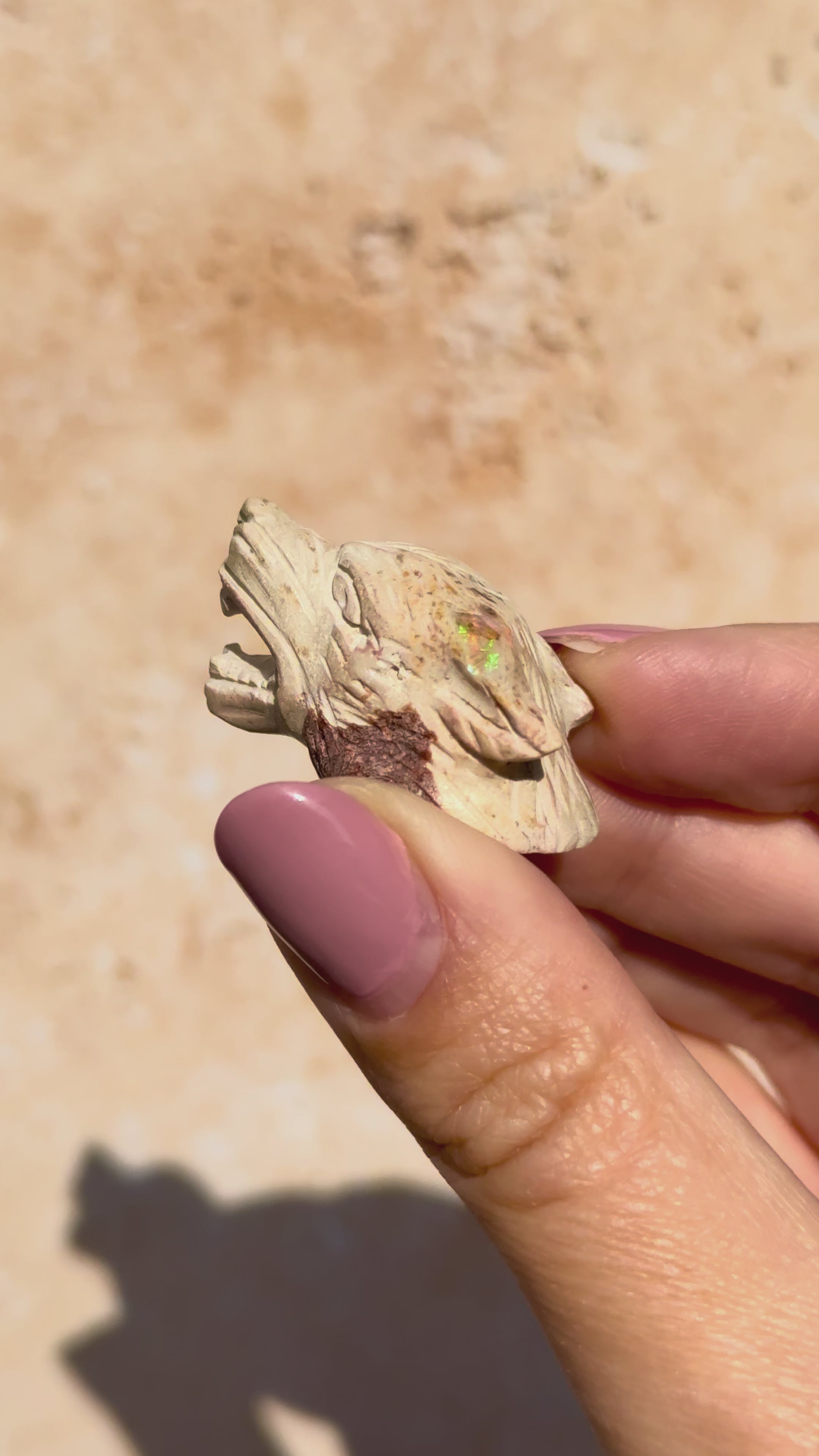 Opal Wolf Carving | Collectors Piece | Mexico