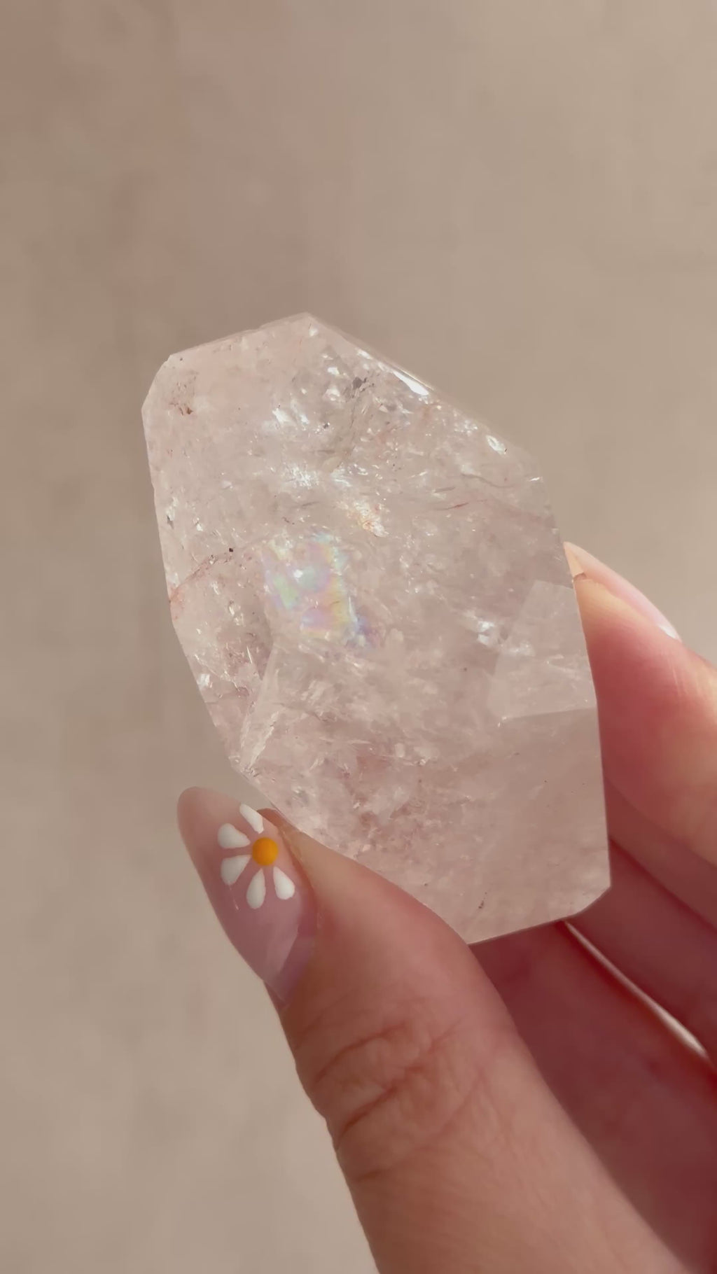 Pink Lemurian Quartz Faceted Freeform A | Brazil