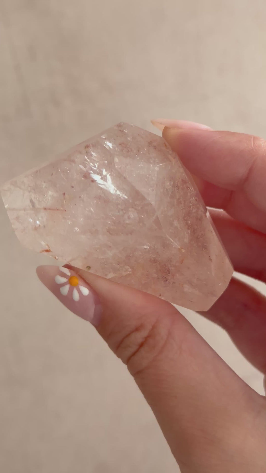Pink Lemurian Quartz Faceted Freeform B | Brazil