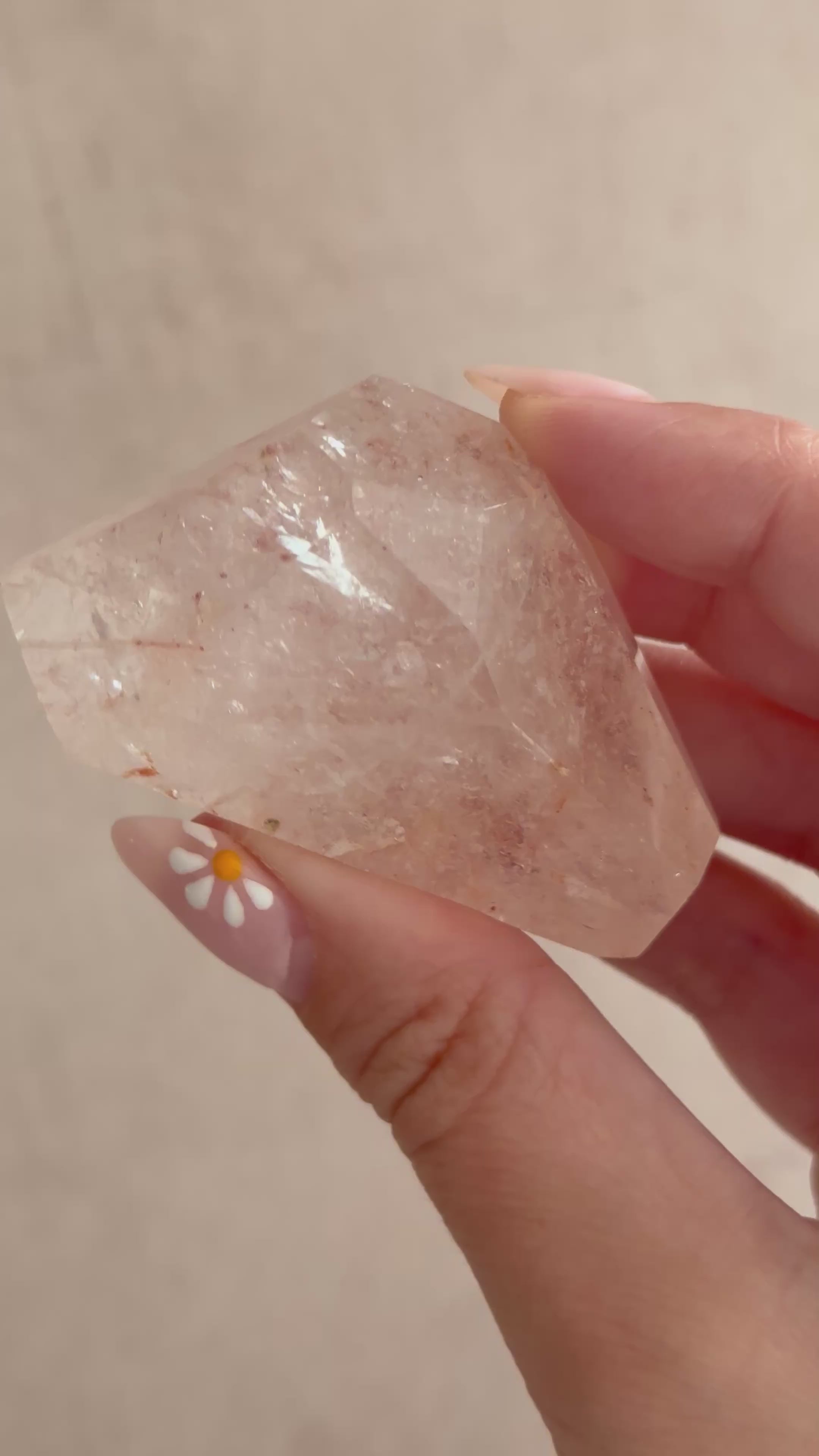 Pink Lemurian Quartz Faceted Freeform B | Brazil