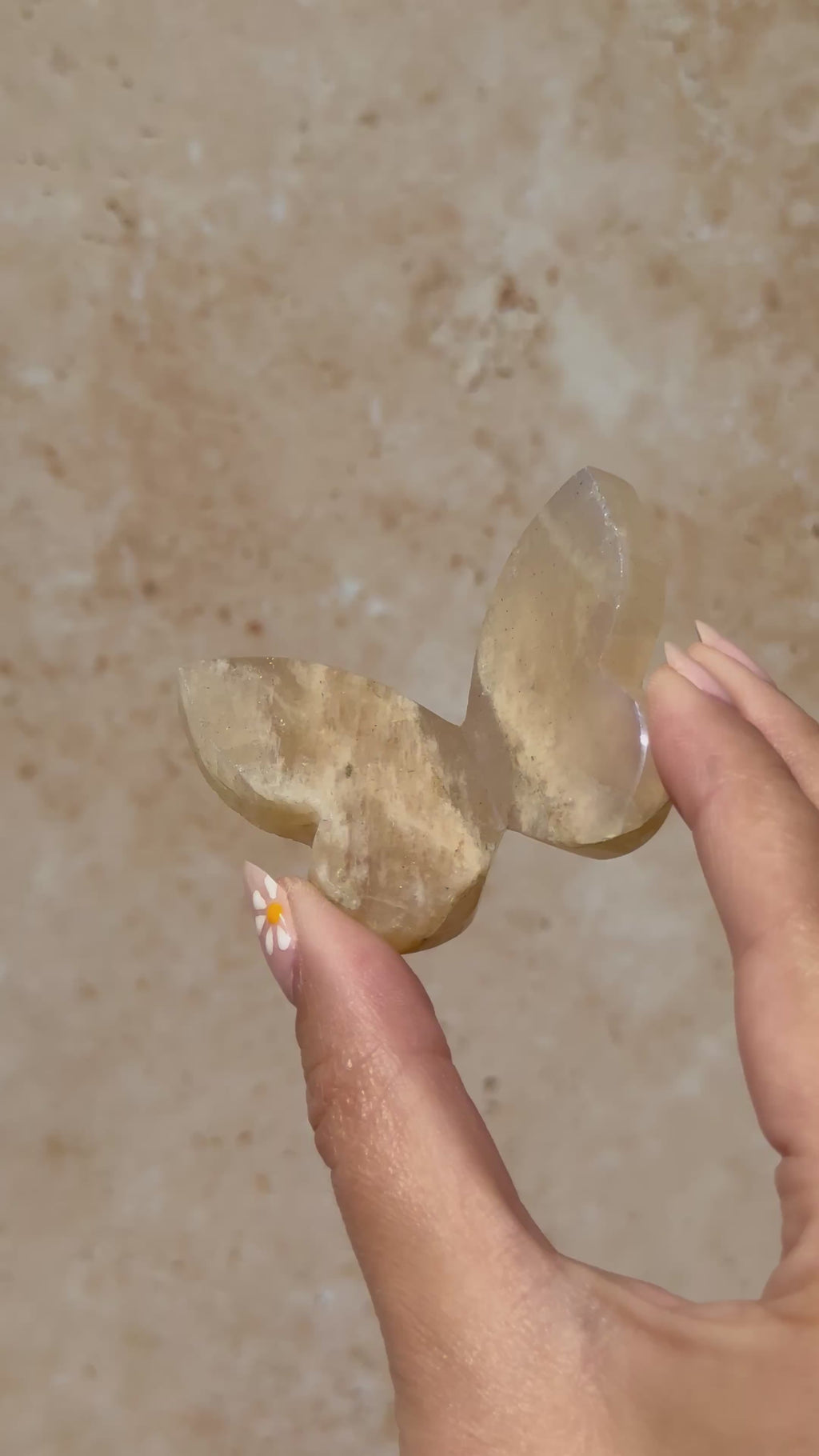 Tanzanian Moonstone 3D Butterfly Carving with Flash D | Tanzania