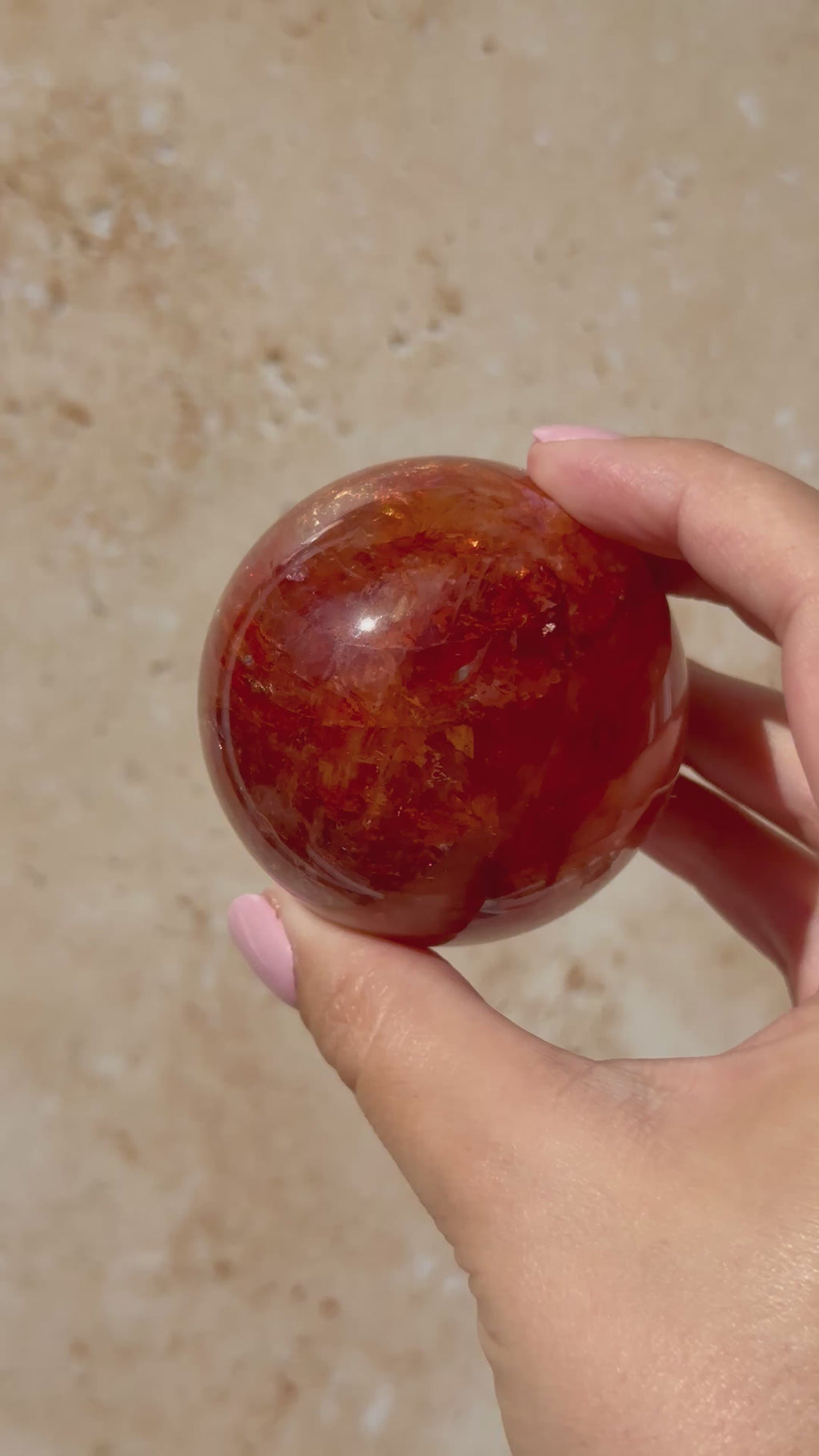 Fire Quartz Sphere | Hematoid Quartz | Brazil