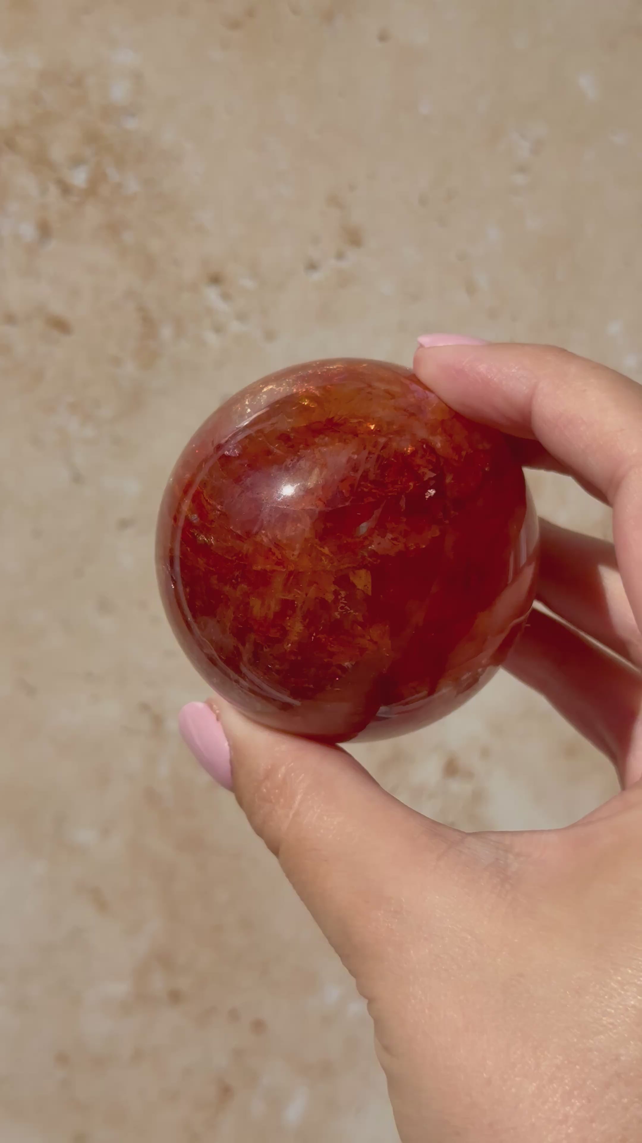 Fire Quartz Sphere | Hematoid Quartz | Brazil