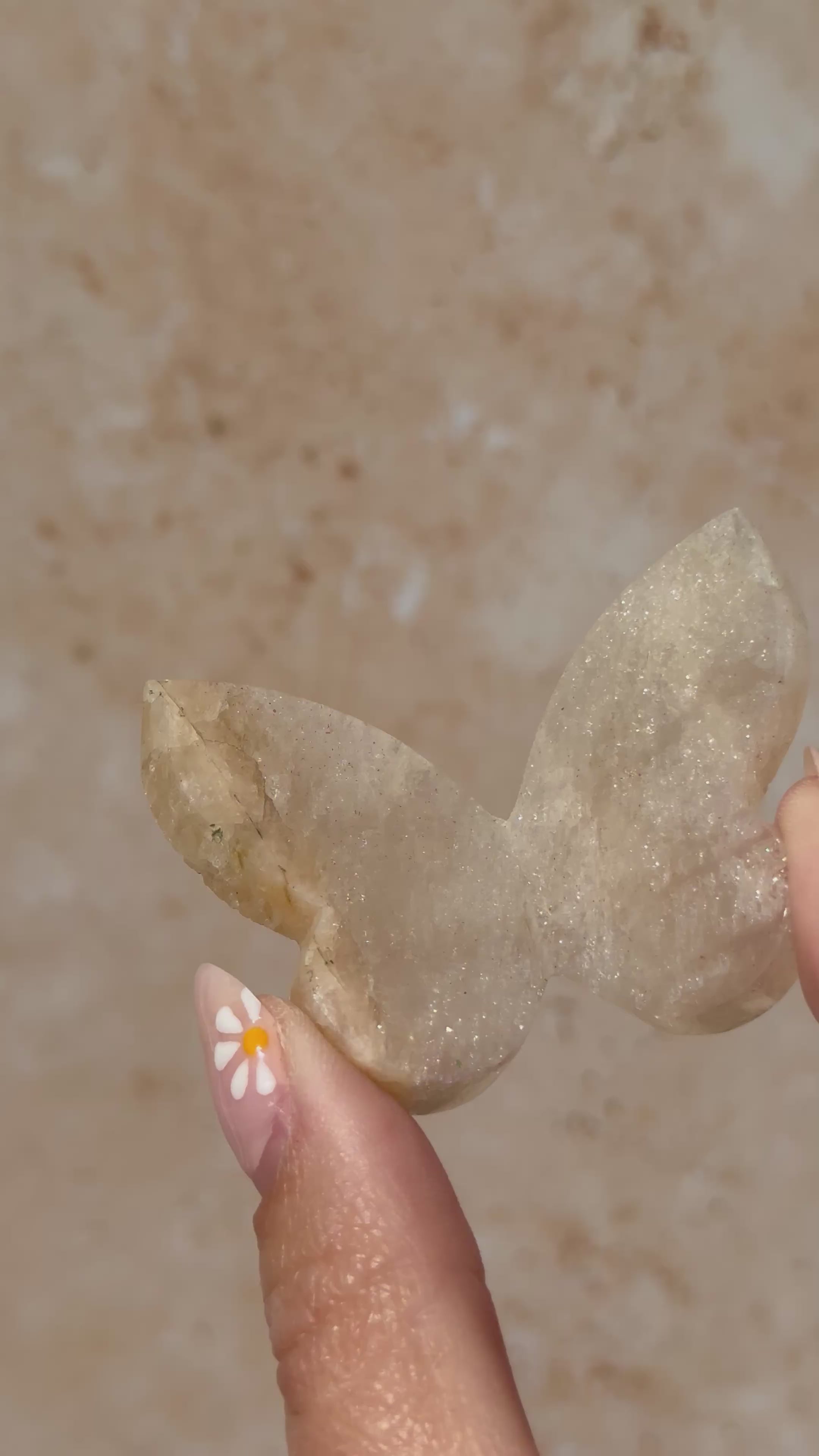 Tanzanian Moonstone 3D Butterfly Carving with Flash C | Tanzania