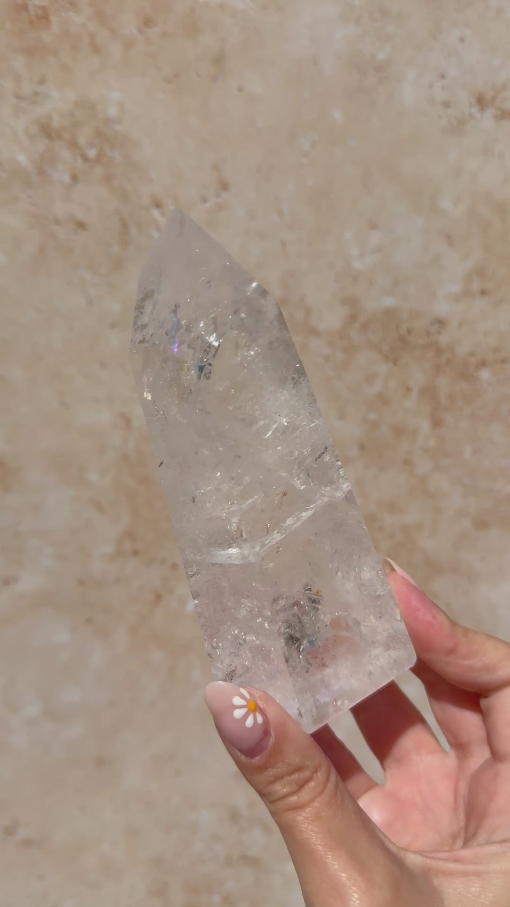 Polished Lemurian Tower with Rainbows | Brazil