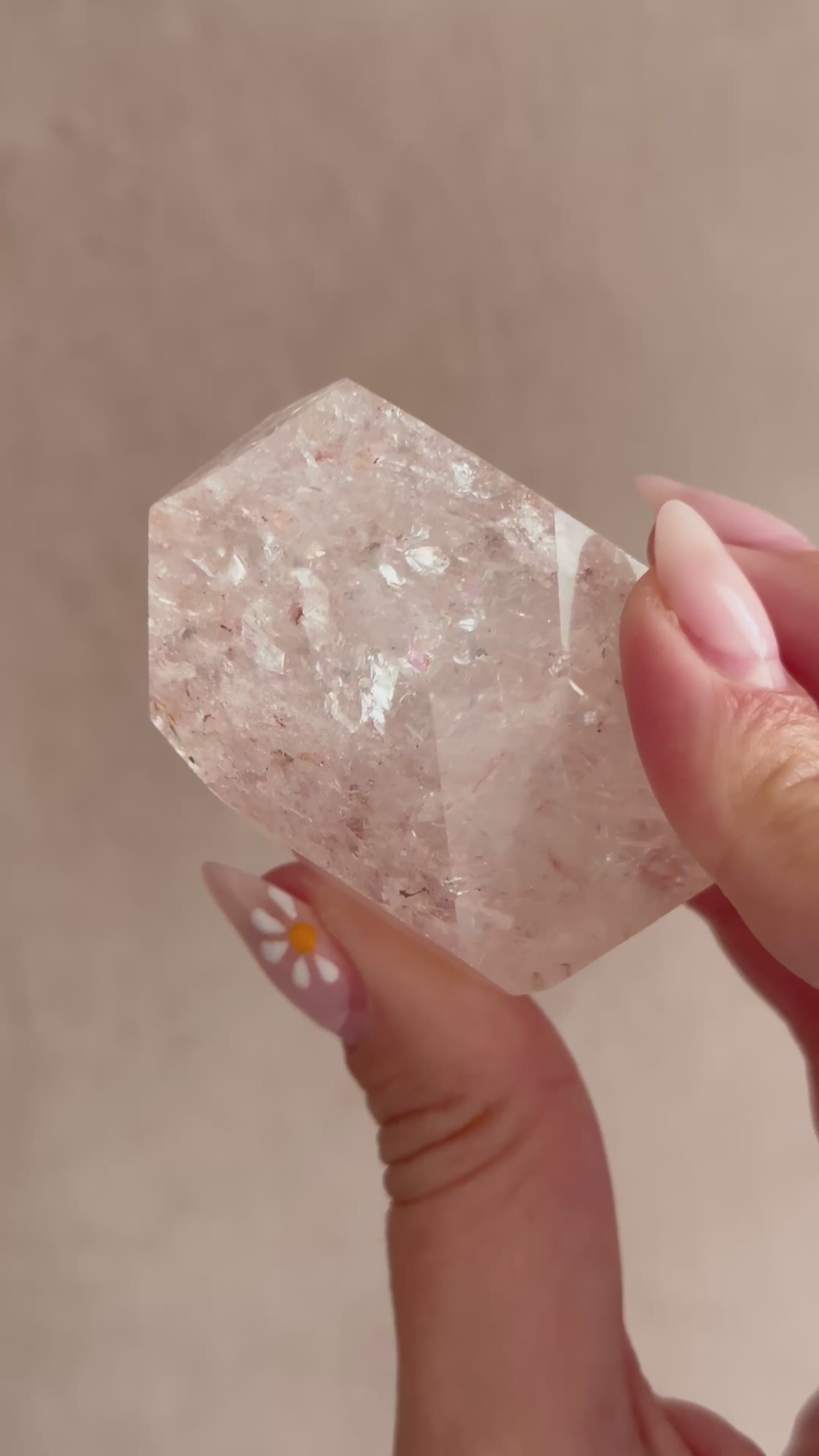 Pink Lemurian Quartz Faceted Freeform | Brazil