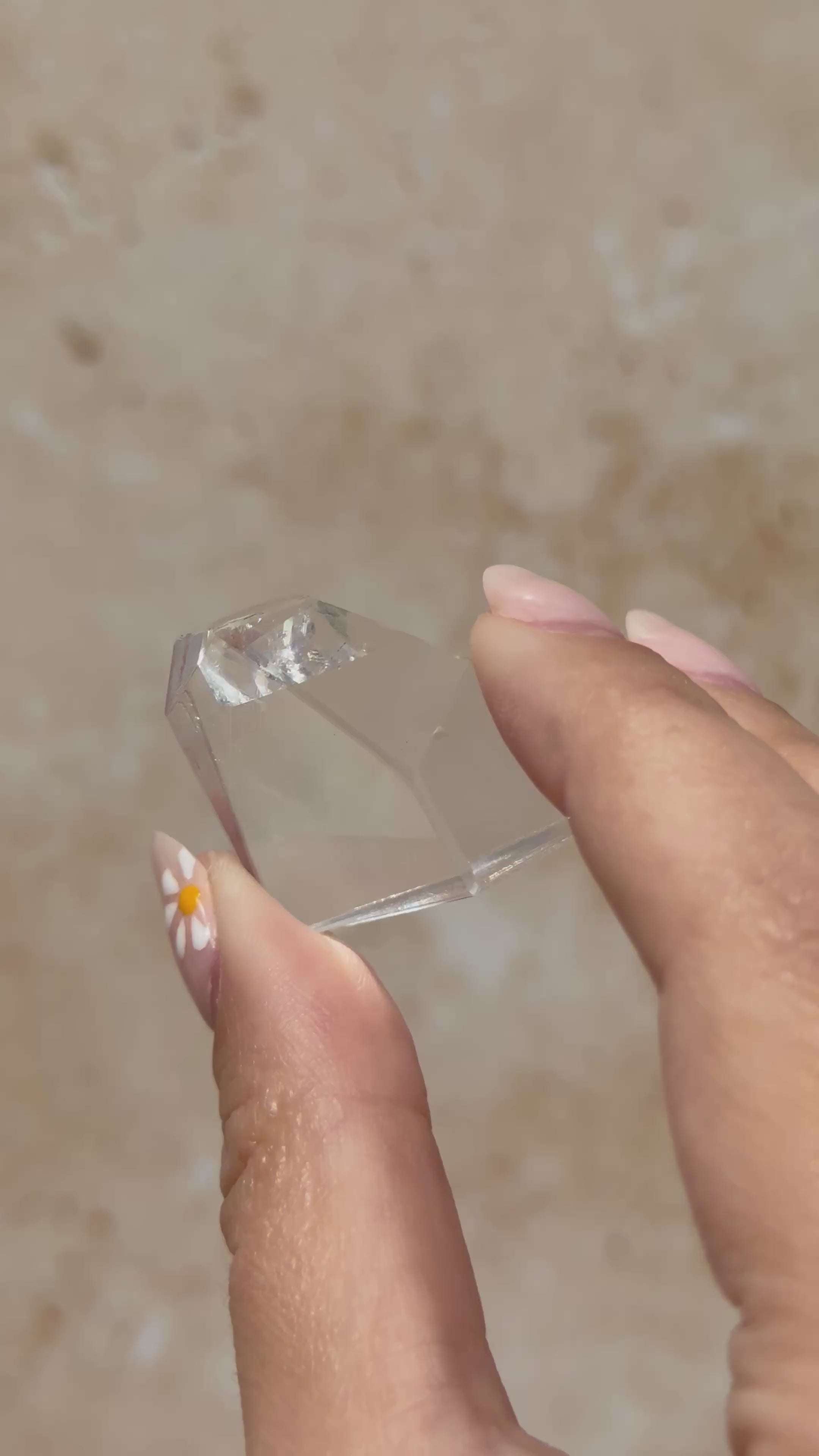 Polished Optical Calcite with Rainbows A | India