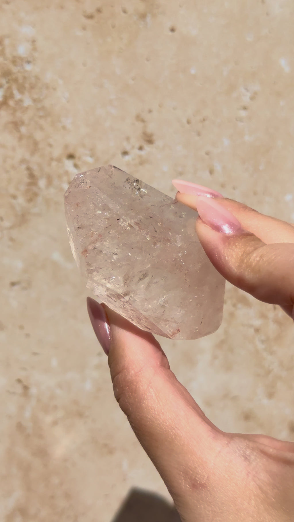 Pink Lemurian Quartz Faceted Freeform A | Brazil