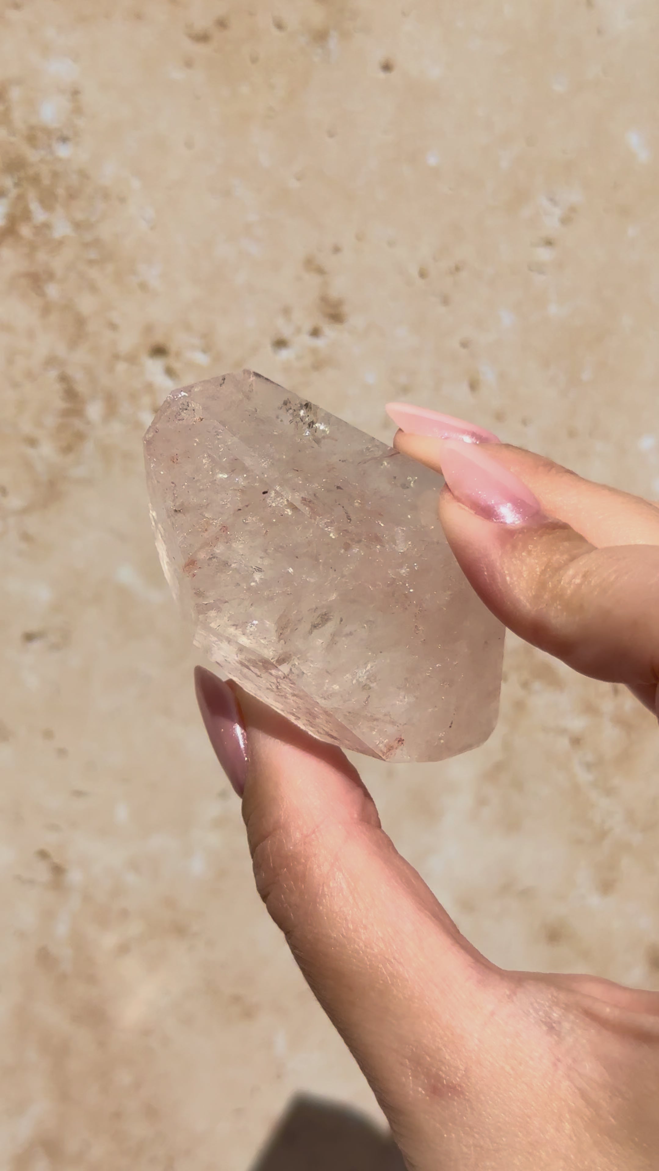 Pink Lemurian Quartz Faceted Freeform A | Brazil